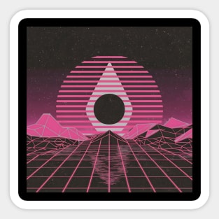 Synthwave diamond sun Sticker